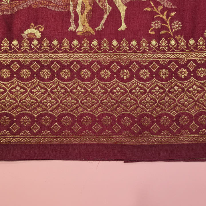 KUBERAN MAROON MASHRU SEMI BANARASI SILK SAREE