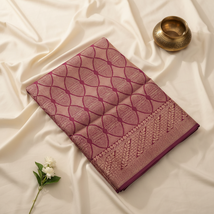 KUBERAN PURPLE PURE BANARASI SILK SAREE