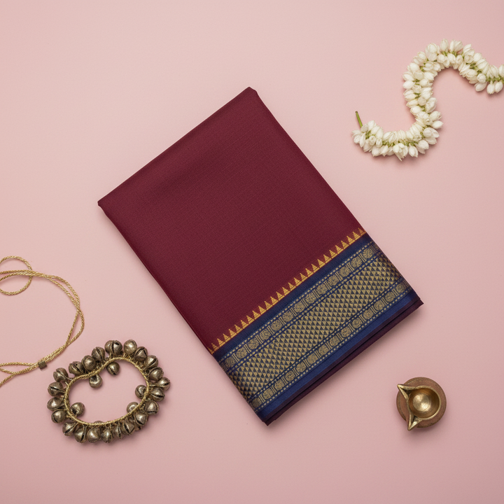 KUBERAN MAROON COTTON DANCE PRACTICE SAREE