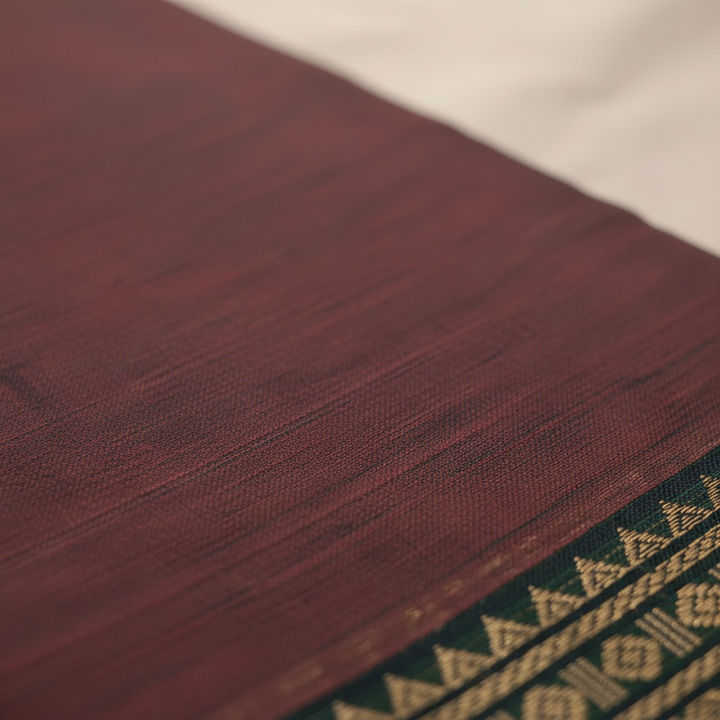KUBERAN MAROON COTTON SAREE
