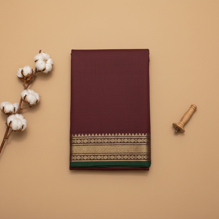 KUBERAN MAROON COTTON SAREE