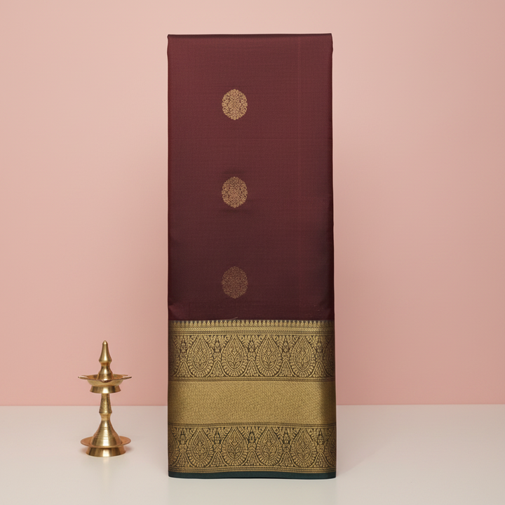 KUBERAN BROWN WITH GREEN PURE SILK SAREE