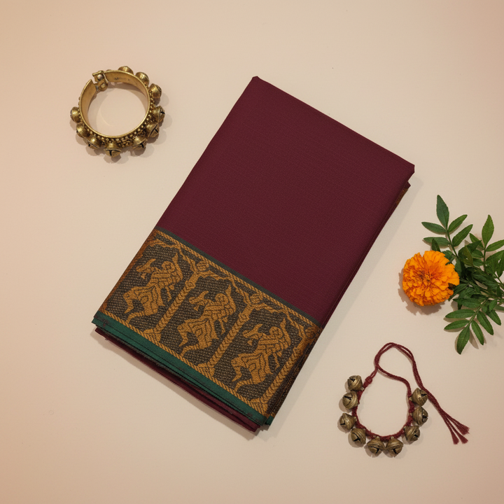 KUBERAN MAROON COTTON DANCE PRACTICE SAREE