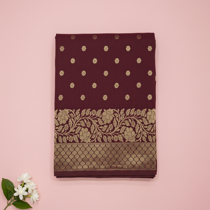 KUBERAN MAROON MASHRU BANARASI SILK SAREE