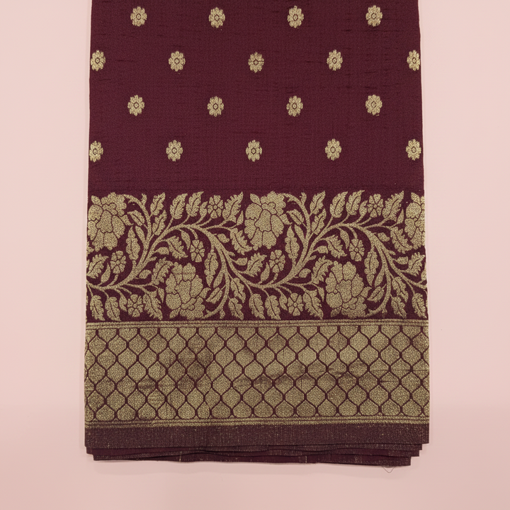KUBERAN MAROON MASHRU BANARASI SILK SAREE