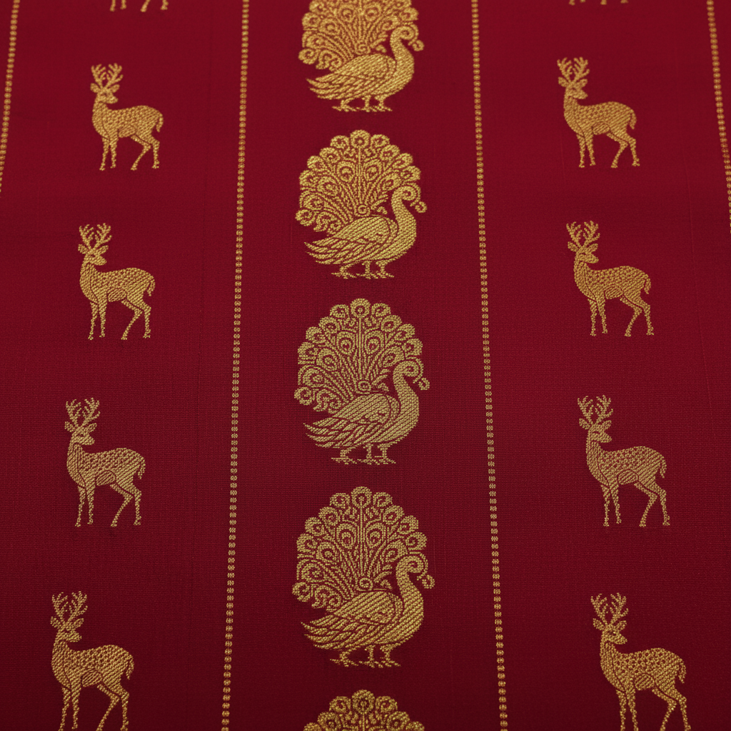 kuberan Maroon Mysore Silk Saree