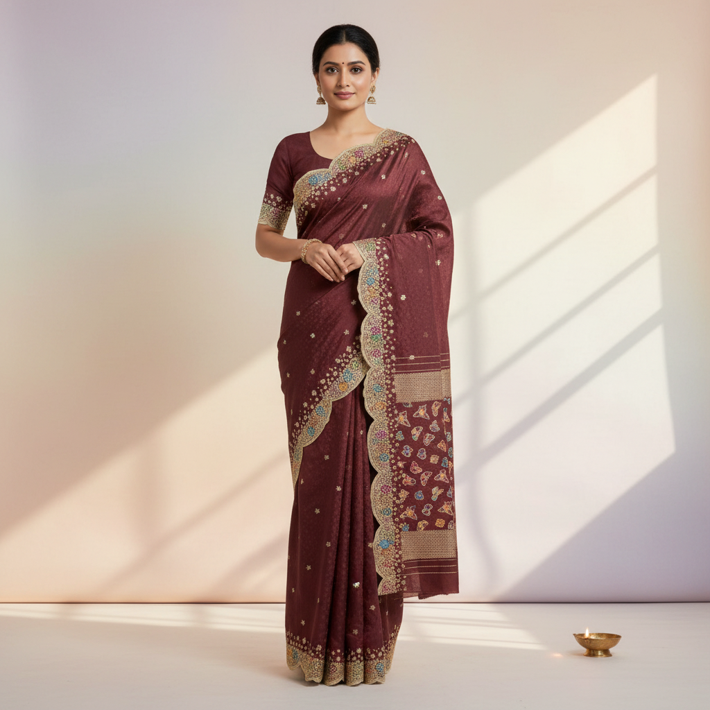KUBERAN BROWN BANARASI SILK SAREE