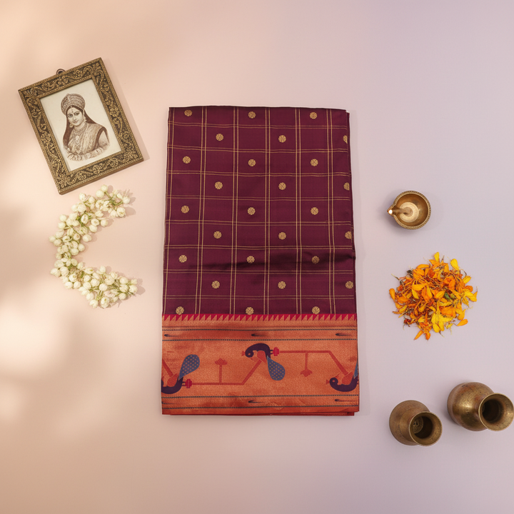 kuberan Purple Paithani Silk Saree