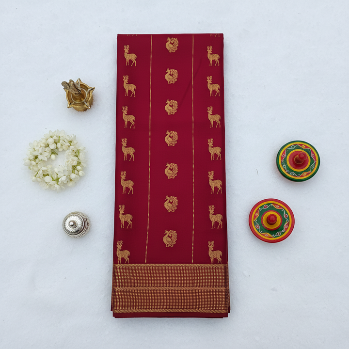 kuberan Maroon Mysore Silk Saree
