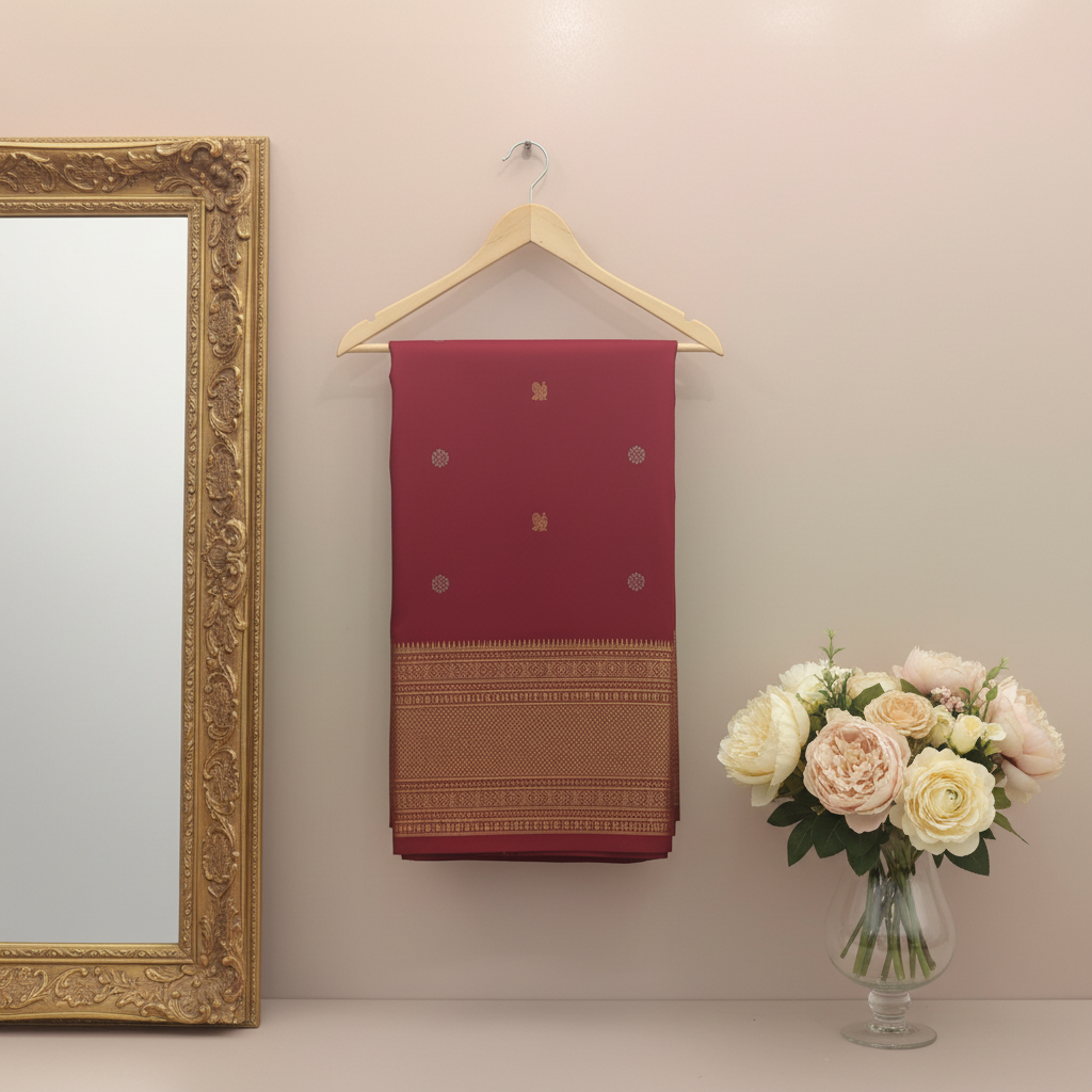 KUBERAN ROSE PINK SEMI SILK SAREE