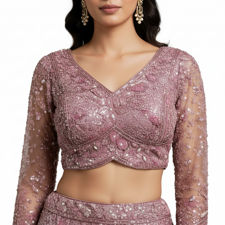 KUBERAN PASTEL PINK LEHENGA