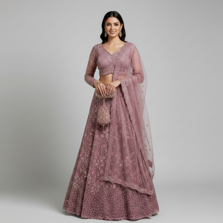 KUBERAN PASTEL PINK LEHENGA