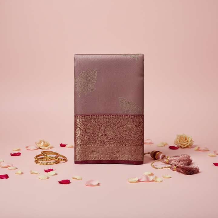 KUBERAN PINK BROCADE SEMI SILK SAREE