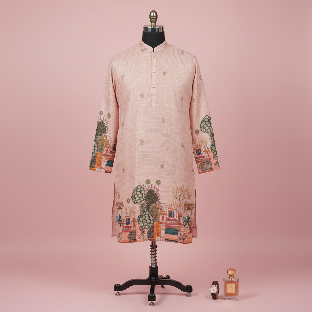 KUBERAN BLUSH PINK KURTA