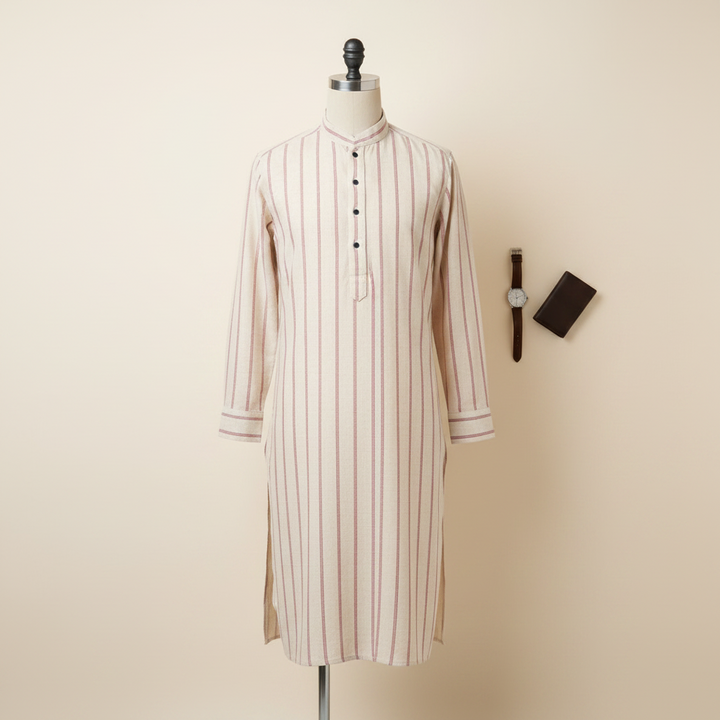 KUBERAN OYSTER PINK COTTON KURTA