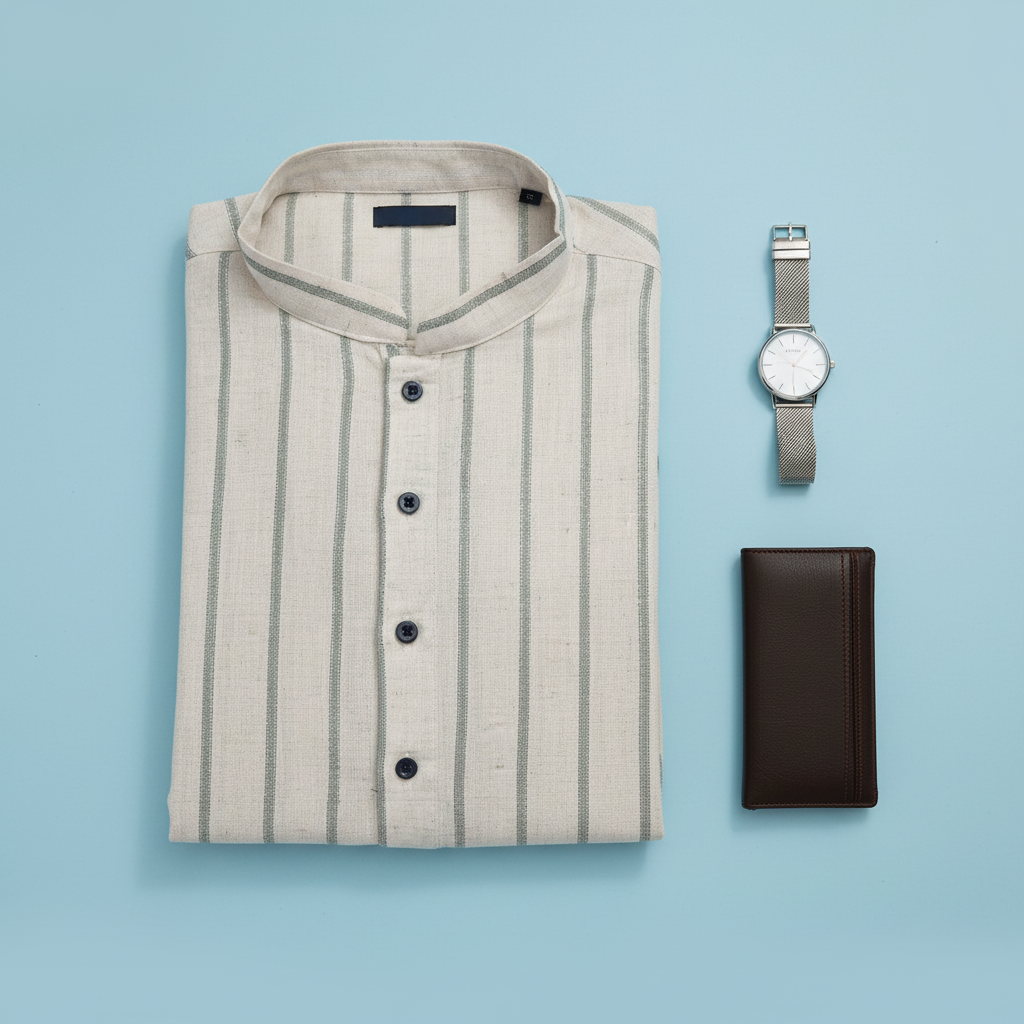 KUBERAN GRAY CLOUD COTTON  KURTA