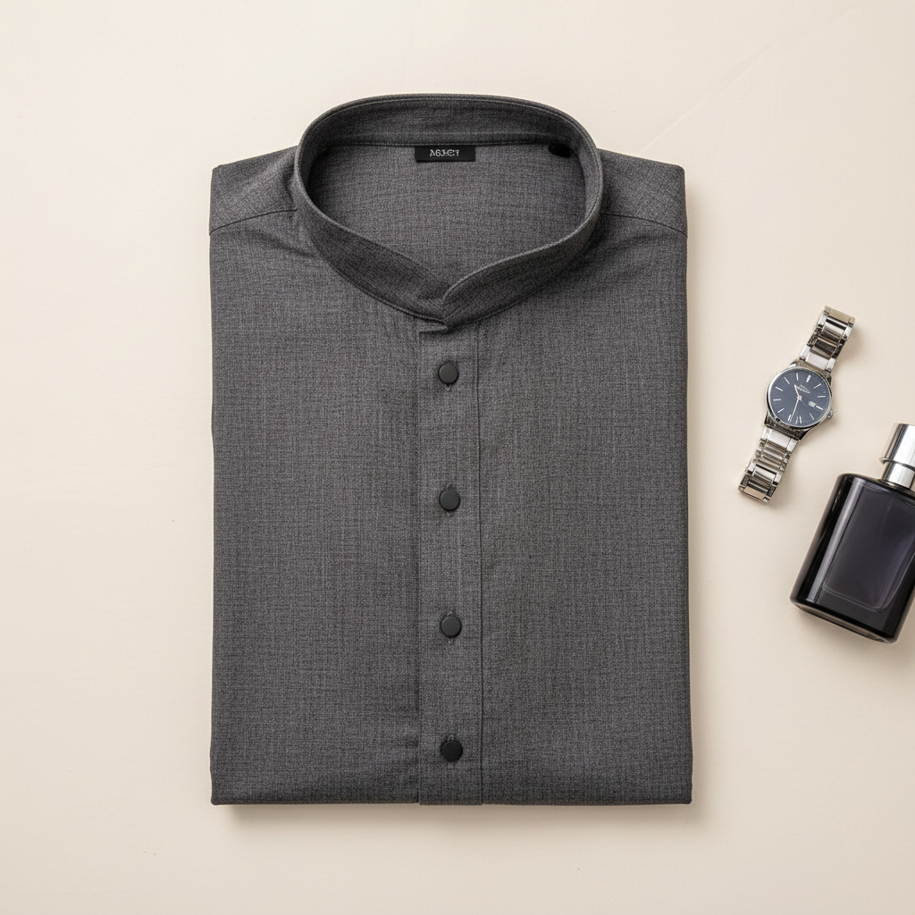 KUBERAN DARK GREY COTTON KURTA