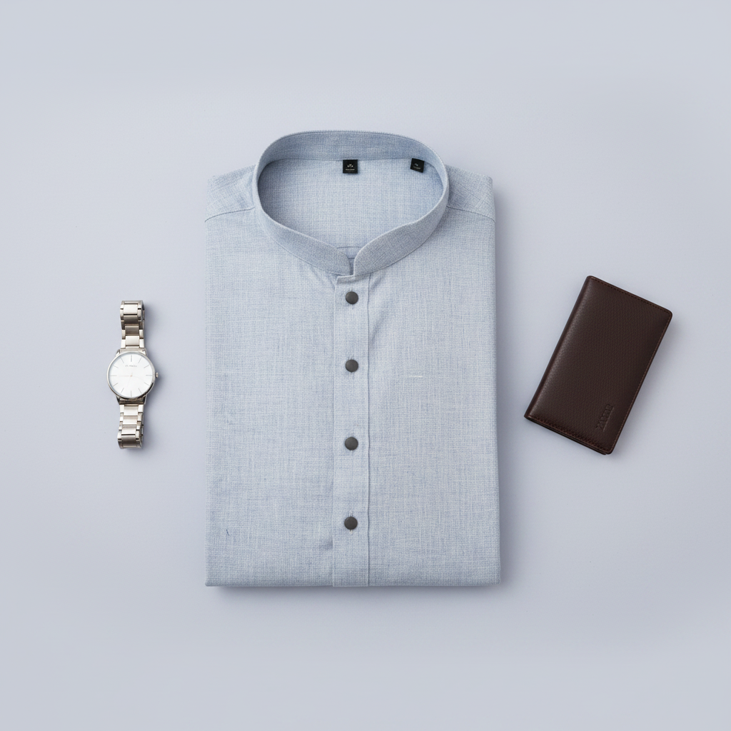 KUBERAN LIGHT BLUE COTTON KURTA