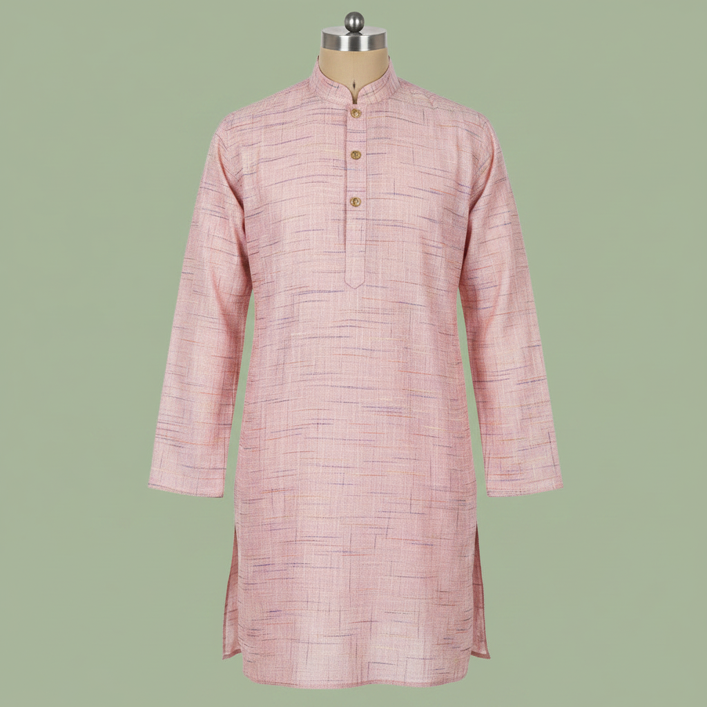 KUBERAN MOUNTBATTEN PINK COTTON KURTA