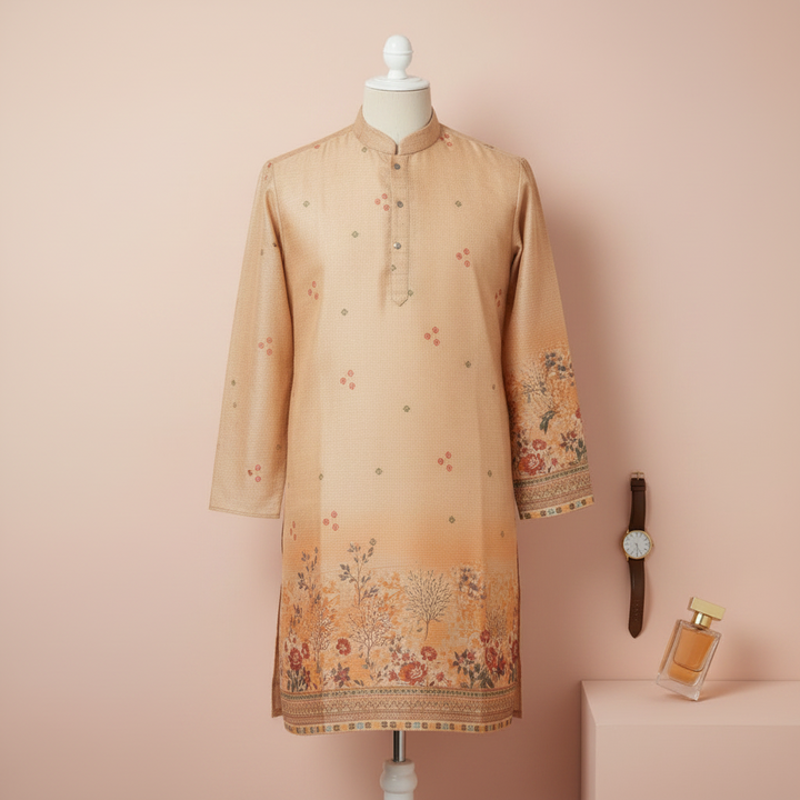 KUBERAN PRINTED SILK KURTA