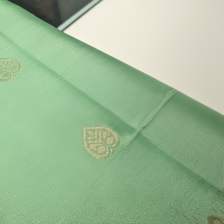 KUBERAN MINT GREEN WITH BURGUNDY PURE SOFT SILK SAREE