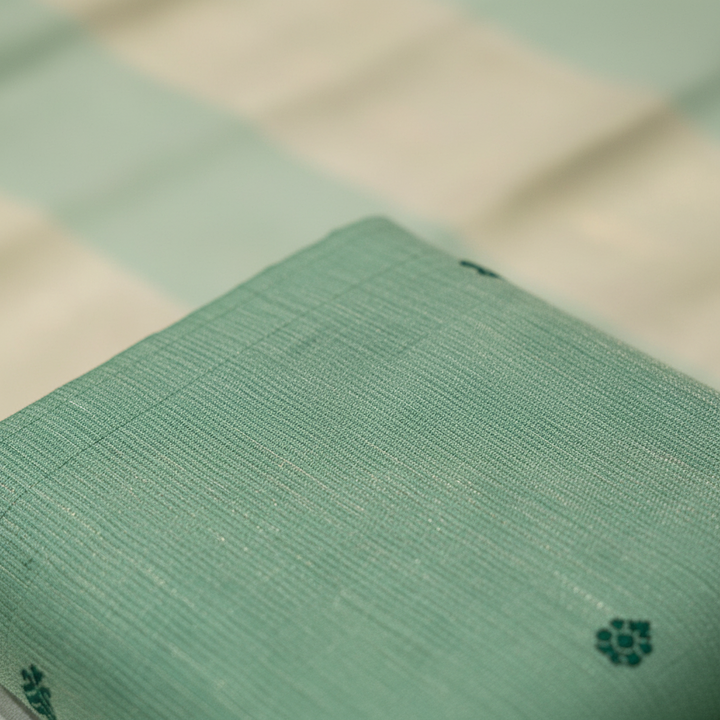 KUBERAN MINT GREEN COTTON SAREE