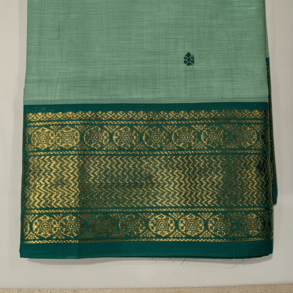 KUBERAN MINT GREEN COTTON SAREE