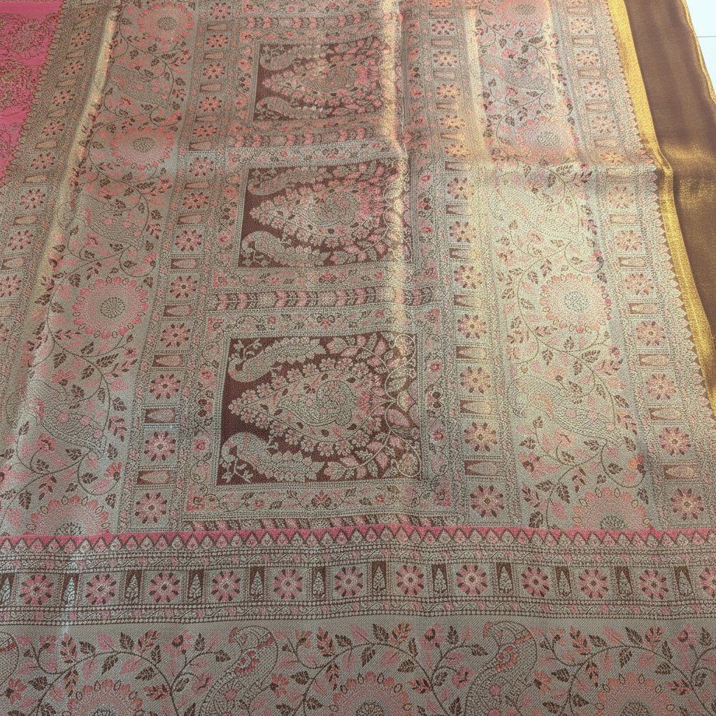 KUBERAN PINK PURE KANCHIPURAM SILK SAREE