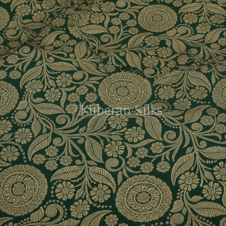 bottle Green Kanchipuram Silk Saree