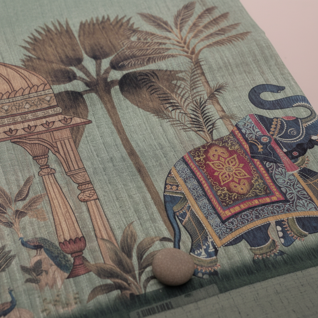 KUBERAN SAGE GREEN LINEN COTTON