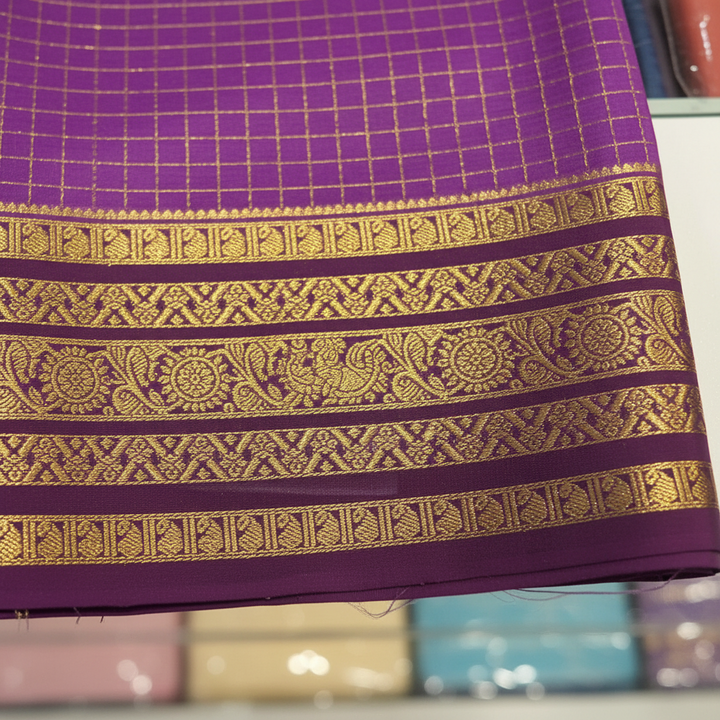 KUBERAN PURPLE PURE CREPE SAREE