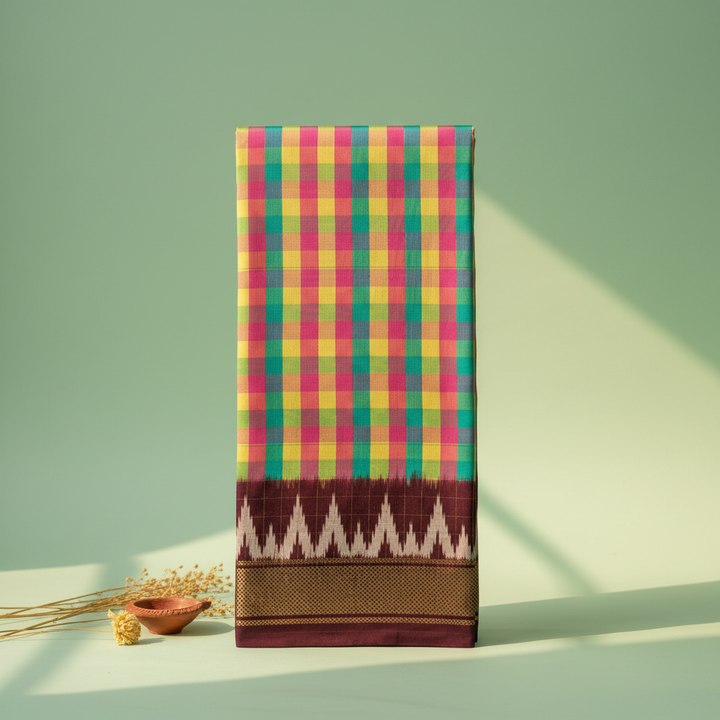 KUBERAN MULTI CHECKS POCHAMPALLY SILK SAREE