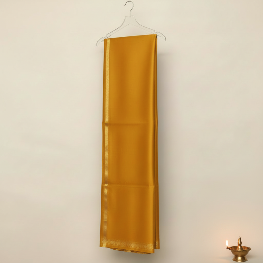 Kuberan Mustard Pure Silk Shalya