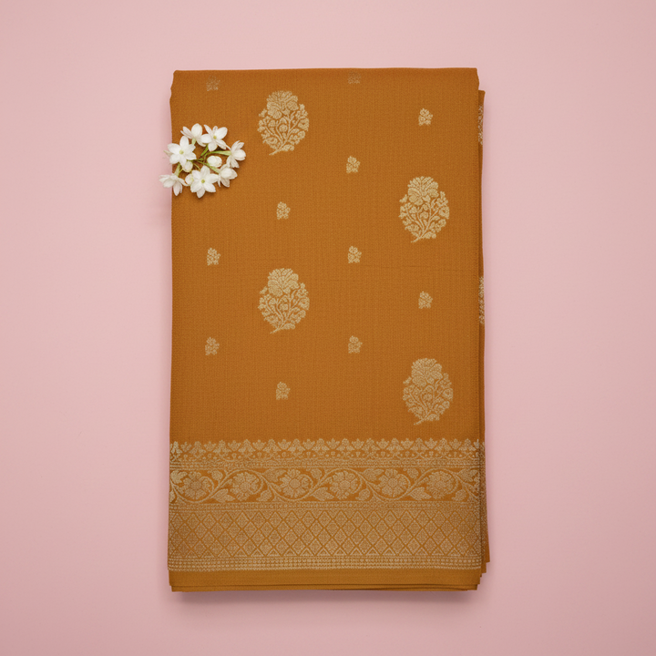 KUBERAN TURMERIC YELLOW MASHRU BANARASI SILK SAREE