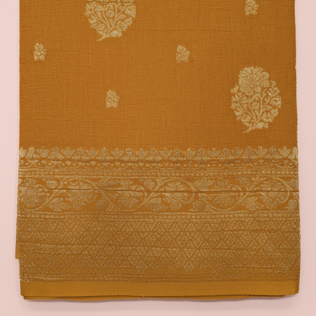 KUBERAN TURMERIC YELLOW MASHRU BANARASI SILK SAREE