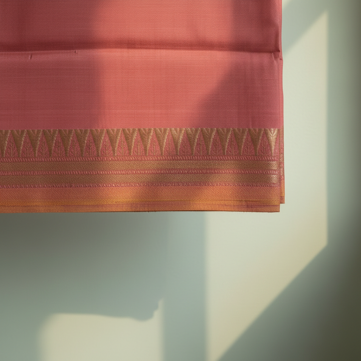 KUBERAN PEACH PINK BISHNUPURI SOFT SILK SAREE