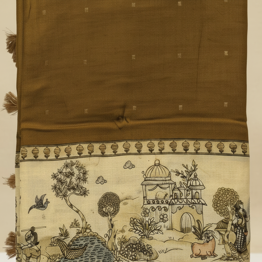 KUBERAN BRONZE MAL COTTON PRINTED SAREE