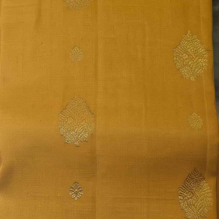 KUBERAN MUSTARD YELLOW WITH PURPLE PURE KANCHIPURAM SILK SAREE