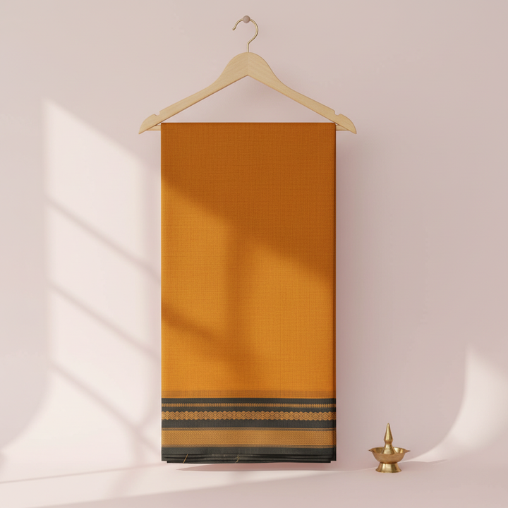 KUBERAN MUSTARD ORANGE COTTON SAREE