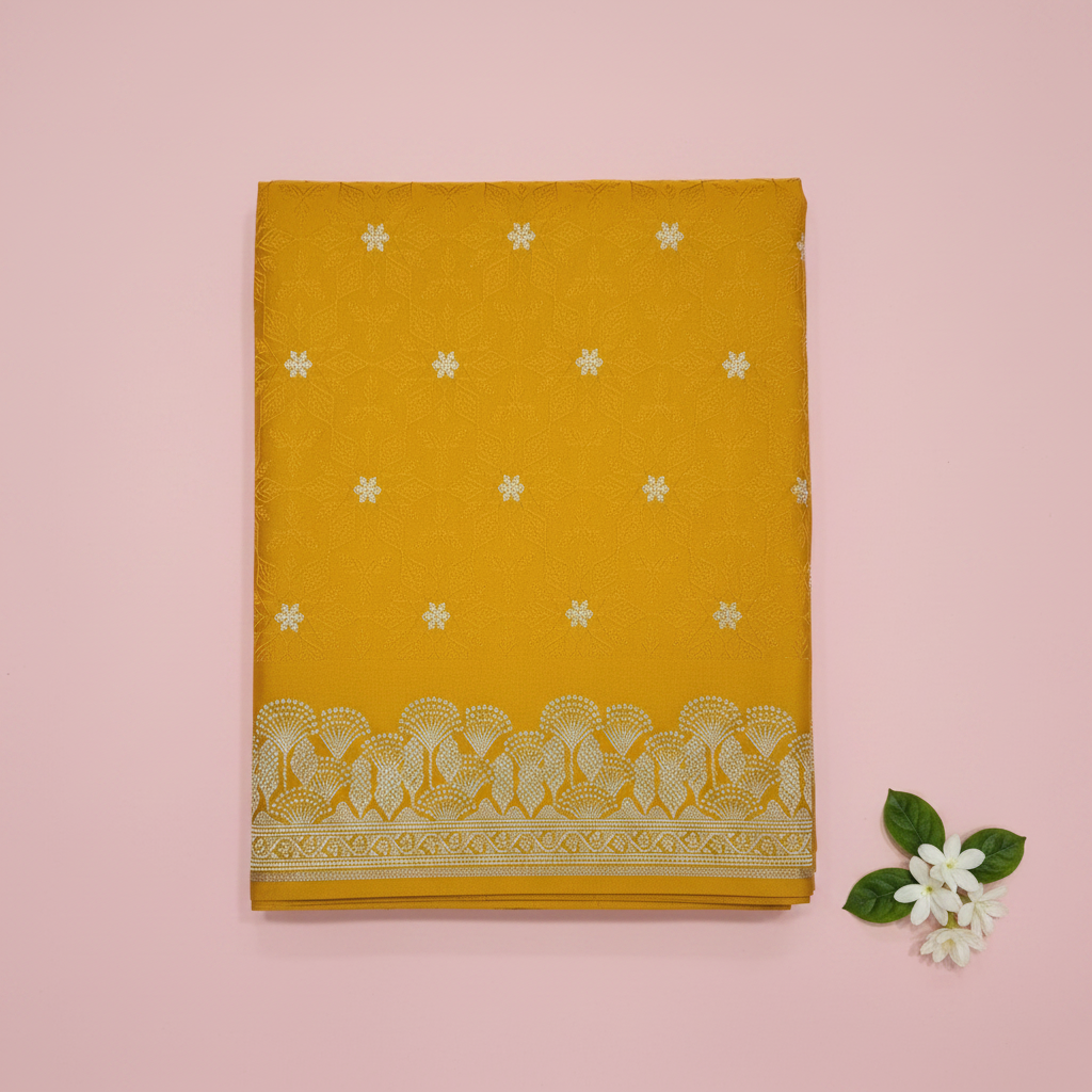 KUBERAN MUSTARD MASHRU BANARASI SILK SAREE
