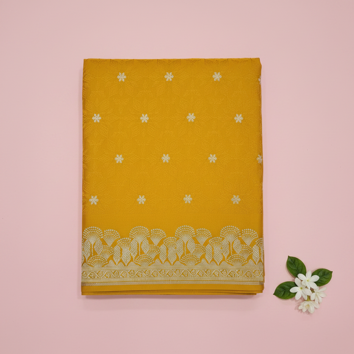 KUBERAN MUSTARD MASHRU BANARASI SILK SAREE