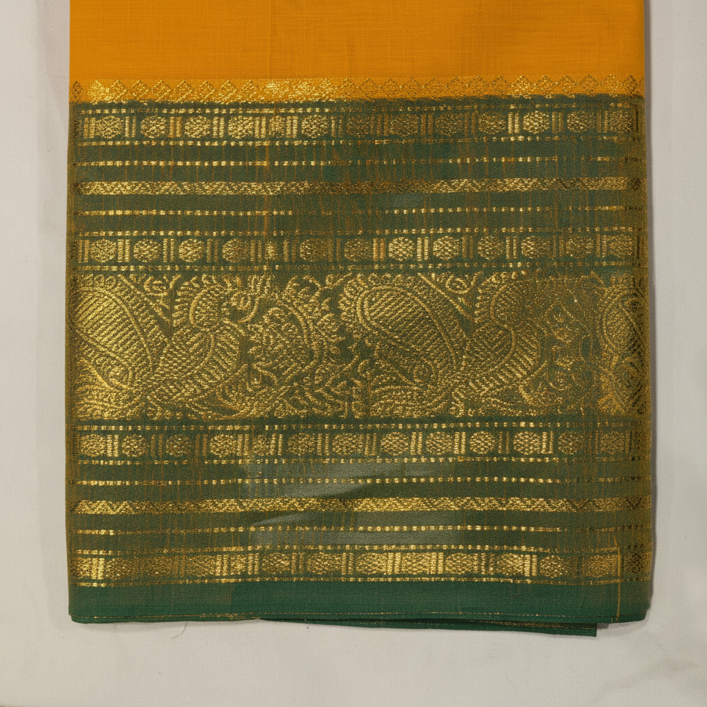 KUBERAN YELLOW COTTON SAREE
