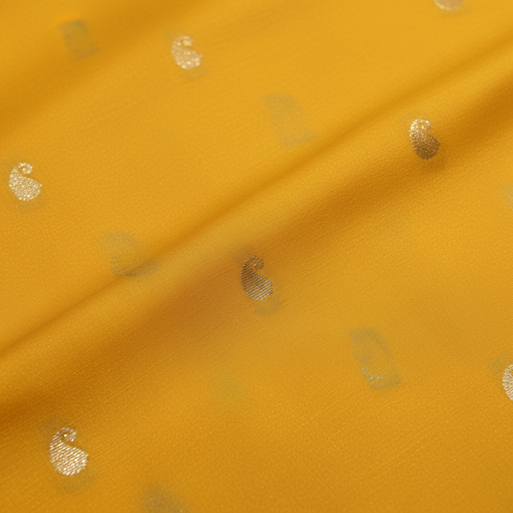 KUBERAN YELLOW MYSORE CREPE SILK SAREE