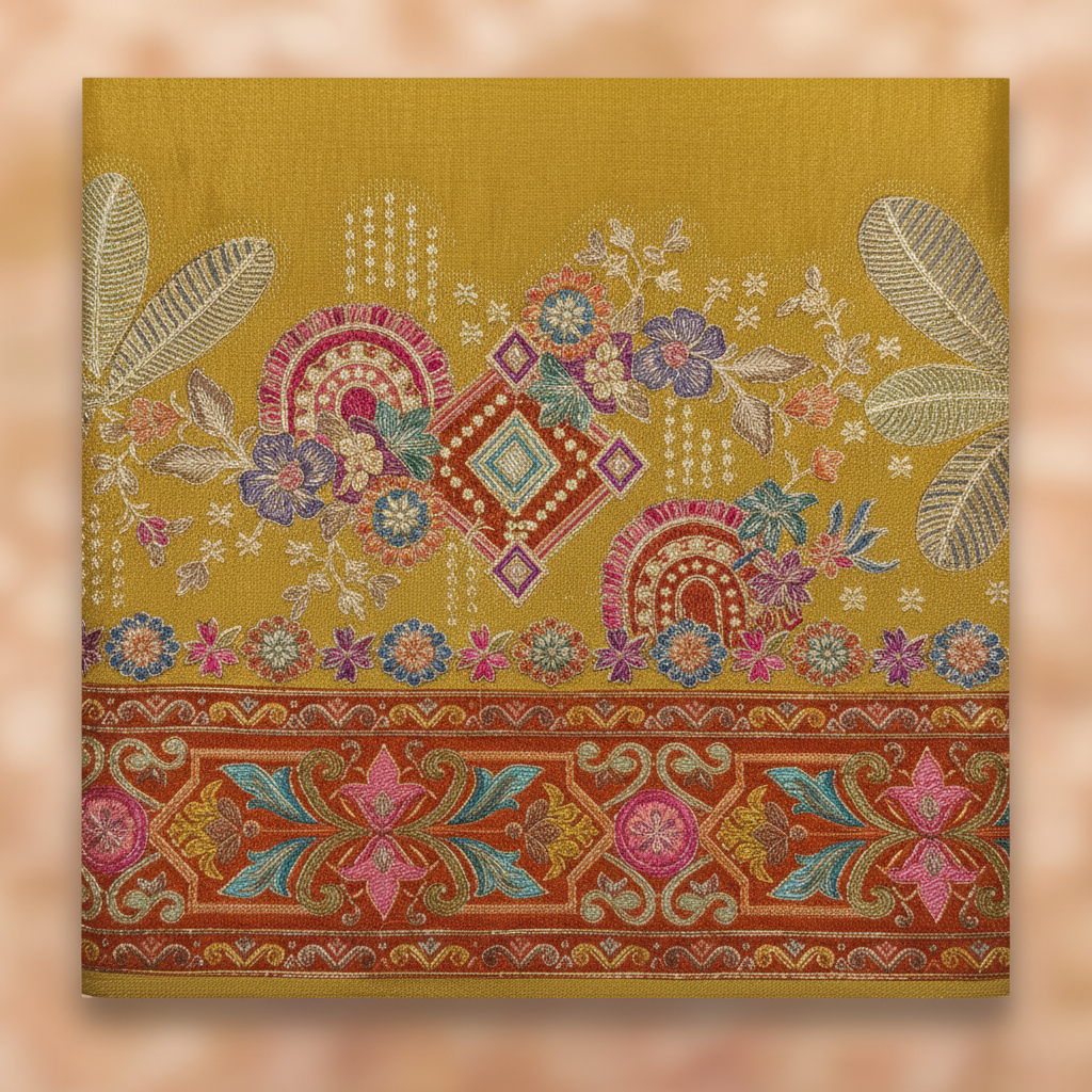 KUBERAN YELLOW MASHRU SEMI BANARASI SILK SAREE