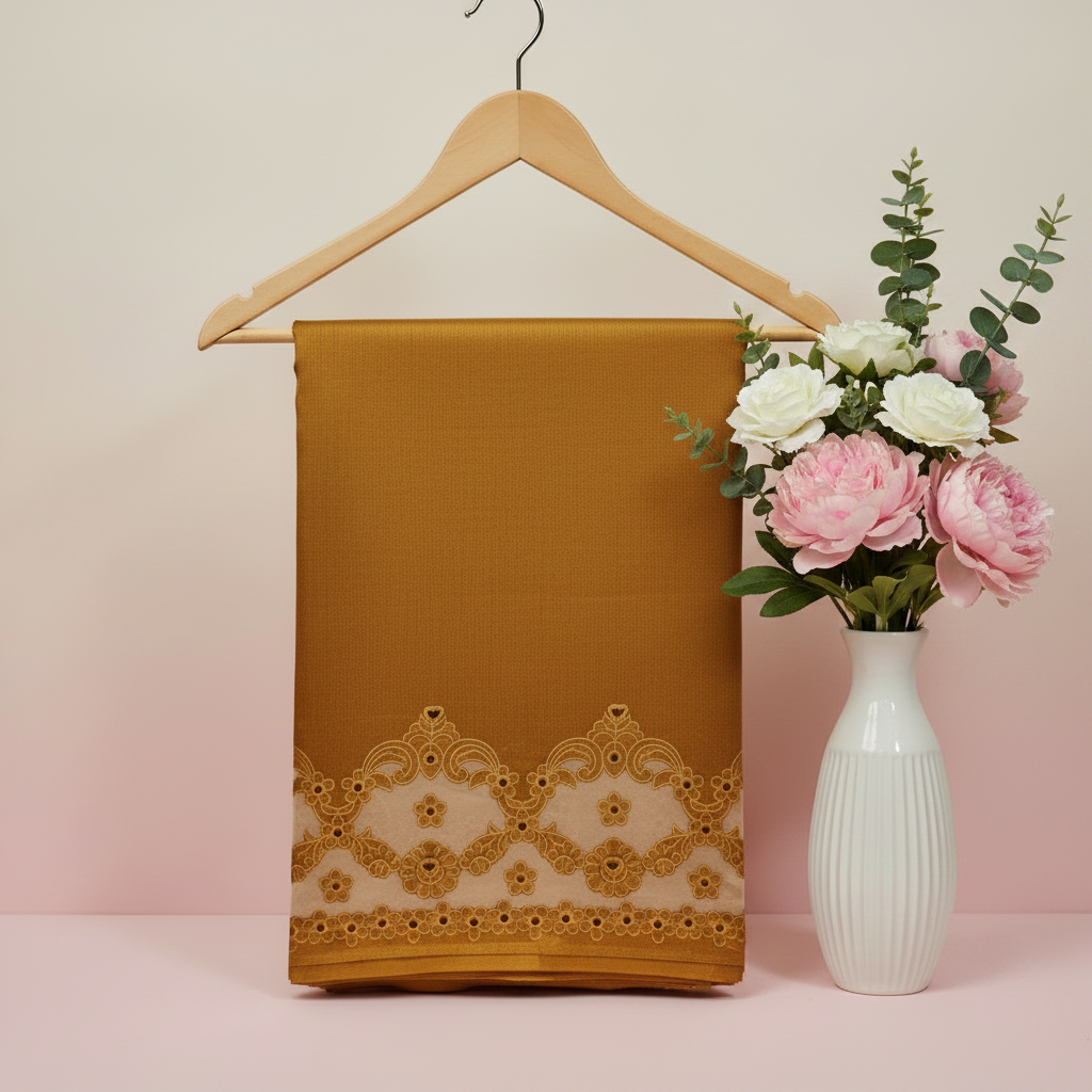 KUBERAN MUSTARD YELLOW SEMI TUSSAR SILK SAREE