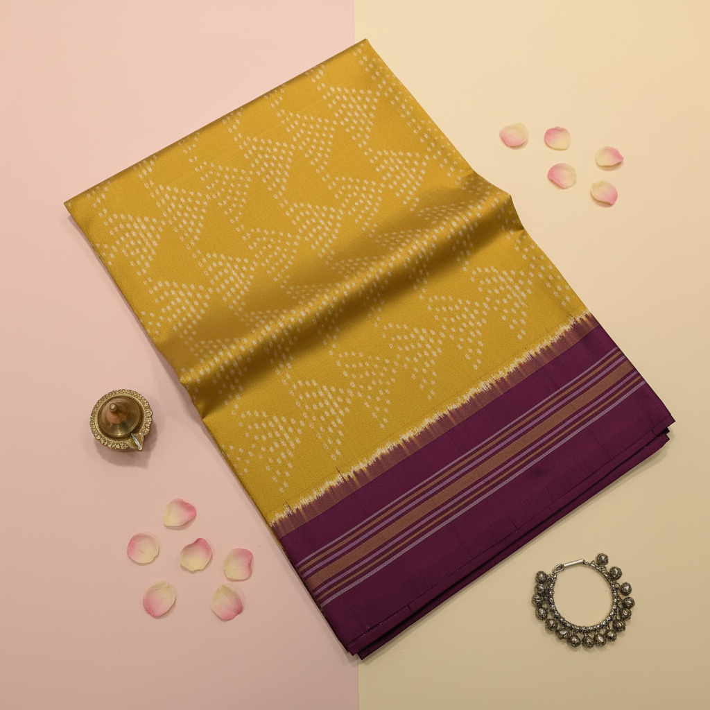 KUBERAN YELLOW POCHAMPALLY SILK SAREE