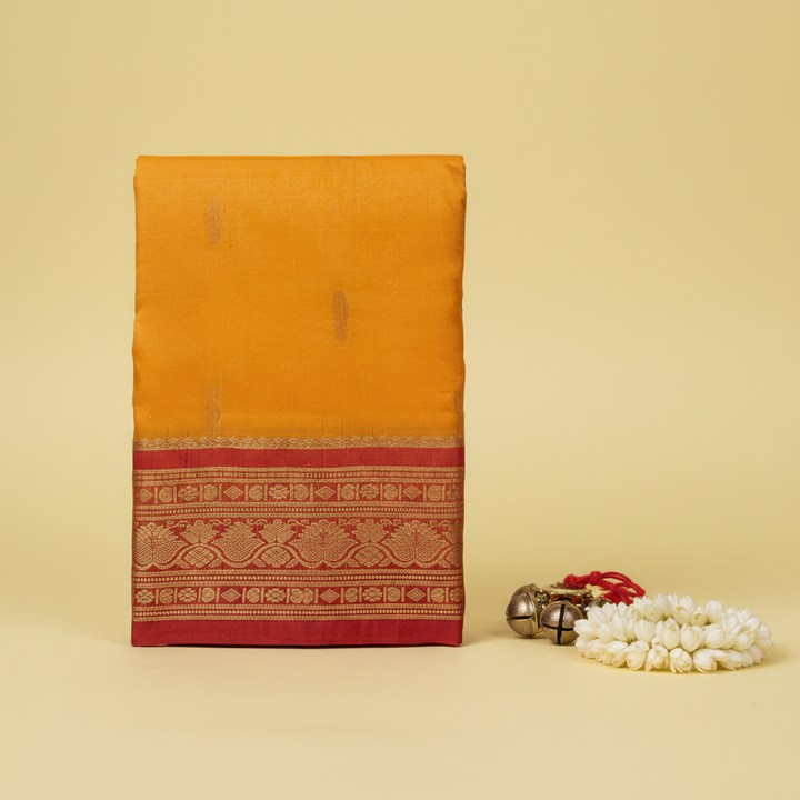KUBERAN ORANGE PURE SILK DANCE SAREE
