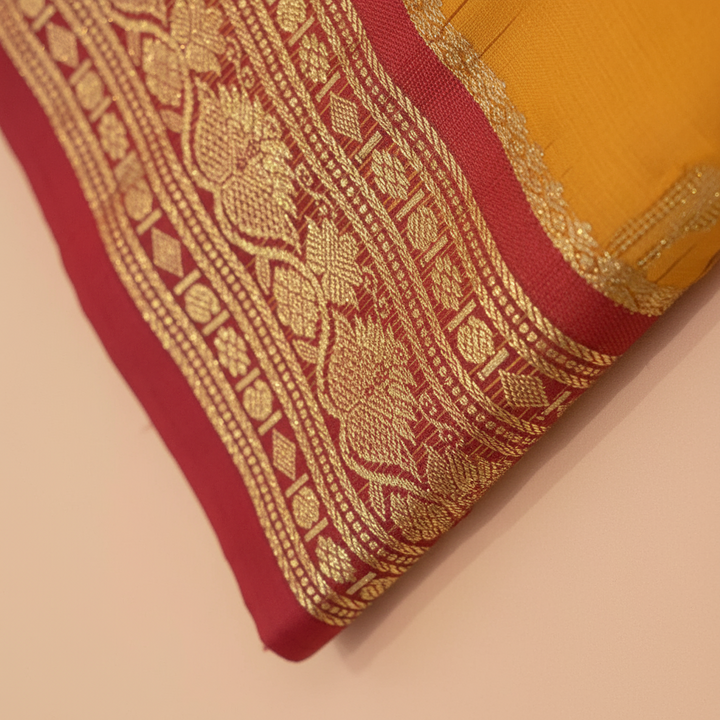 KUBERAN ORANGE PURE SILK DANCE SAREE