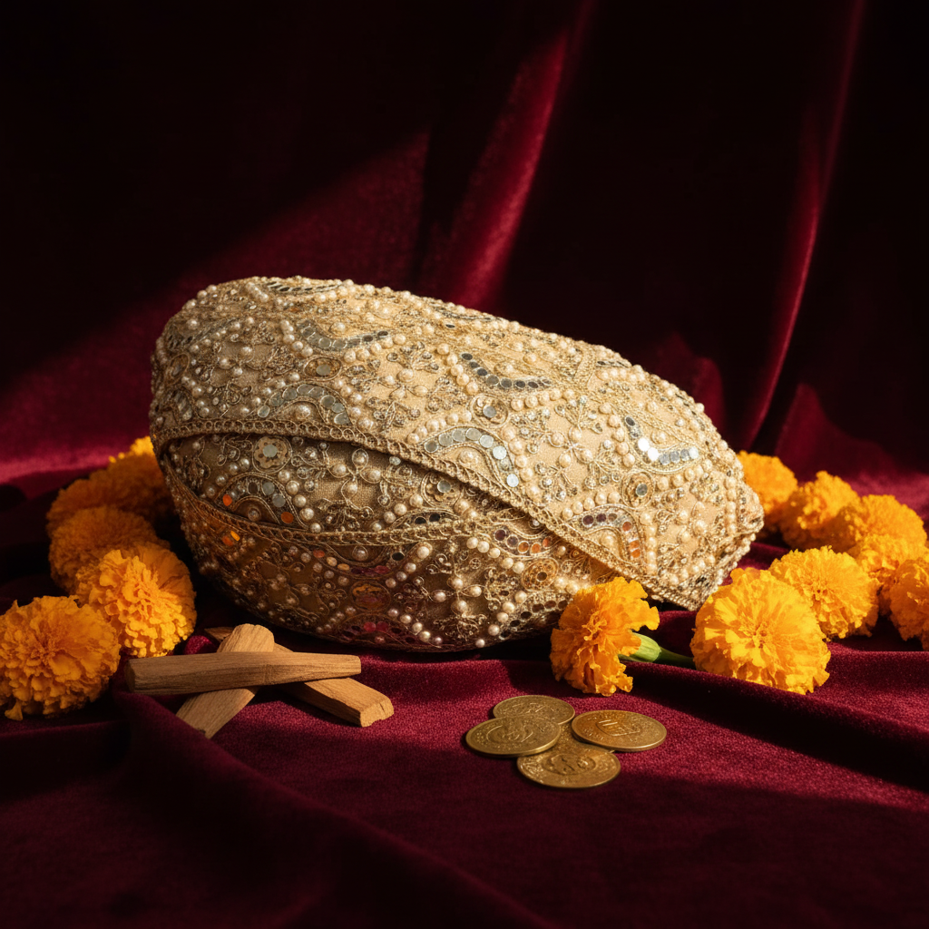 Kuberan Mysore Peta Pearl Embellished Traditional Turban