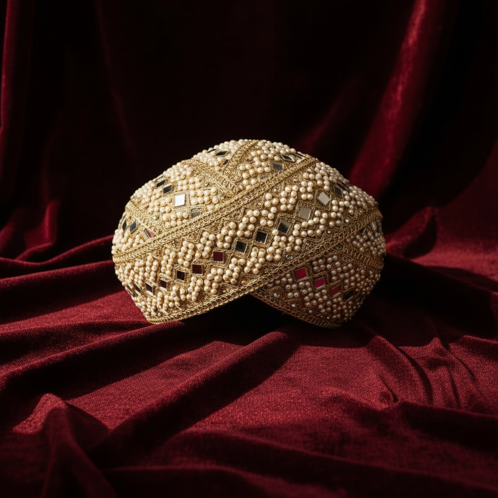 Kuberan Mysore Peta Moti & Mirror Work Traditional Turban